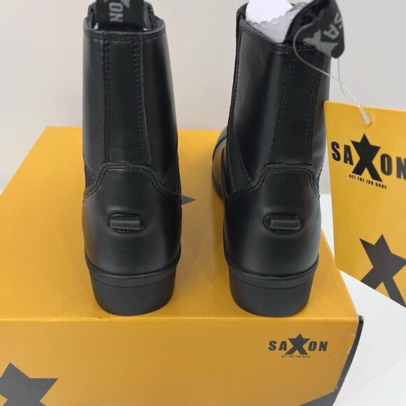 Saxon Syntovia Zip Paddock Boots - Black Equestrian Boot Womens - Picture 9 of 10